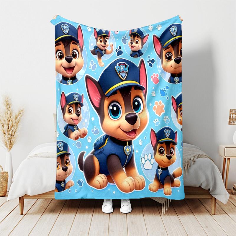 1pc Blanket Paw Patrol characters Print Design, Lightweight Blanket for Sofa, Bed- Soft &Warm, Gift for All Seasons like Christmas, Halloween