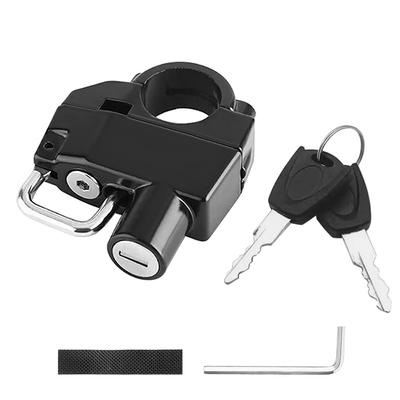 Trava de capacete de motocicleta antirroubo, trava de segurança para capacete de bicicleta com 2 chaves e ferramenta de instalação