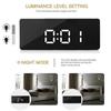 Digital Alarm Clock with Dimmer Temperature Function for Bedroom Office Travel Battery & USB Powered LED Mirror Alarm Clock