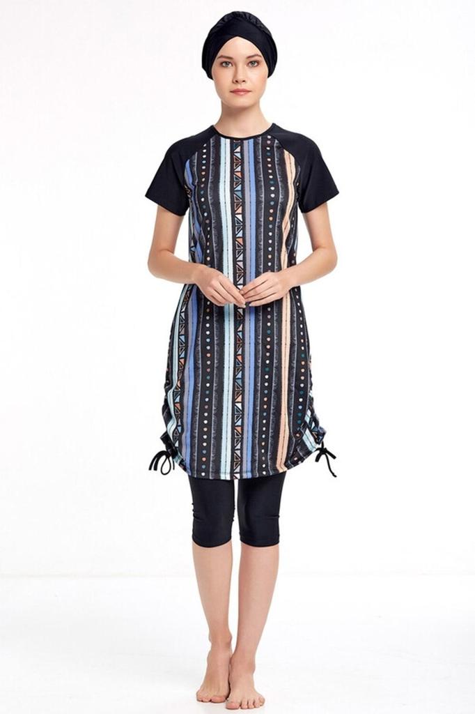 Muslimischer bescheidener islamischer Burkini-Strand-Schwimmanzug für Damen, Bademode, Hijab, Strandmode, Badeanzug 