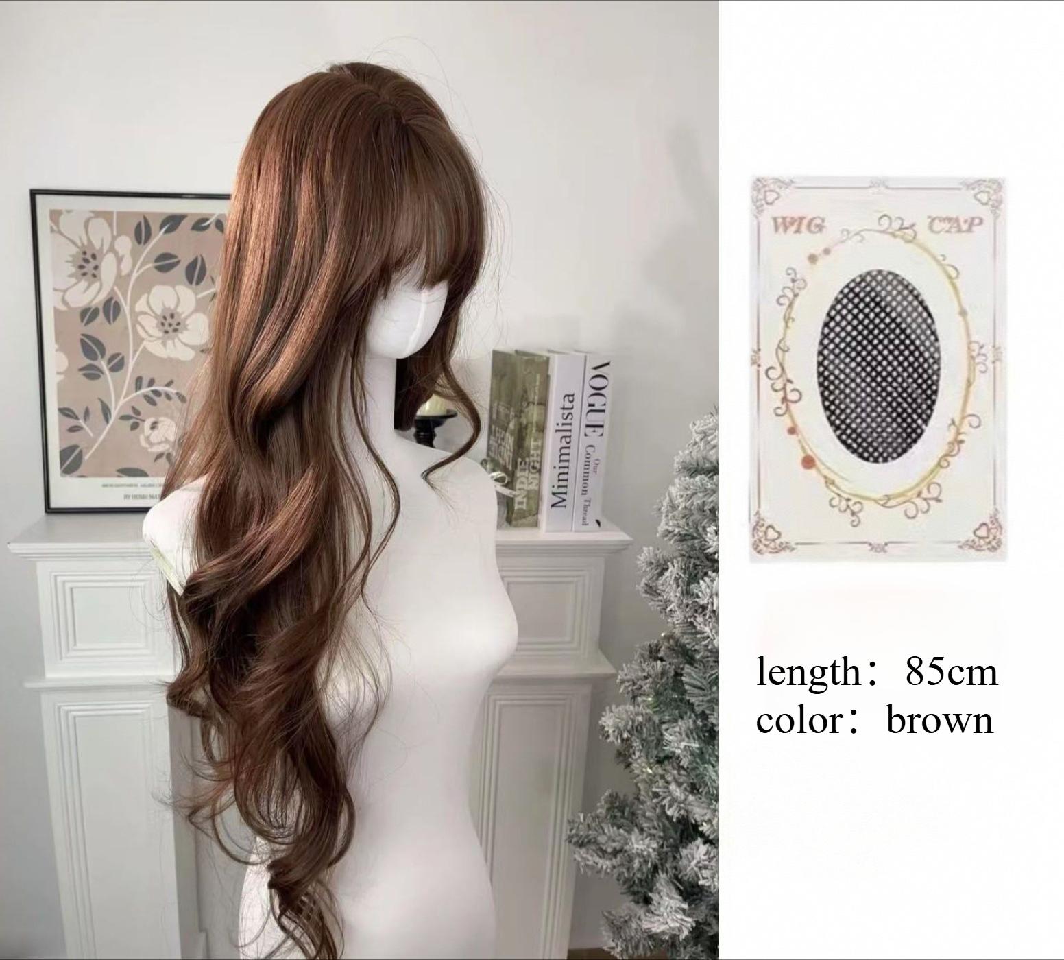 

Rapunzel Caramel-colored Large Wavy French Curly Hair Wig for Women High Temperature Fibers Lolita Synthetic Wigs for Daily Use (as the picture,1pc)