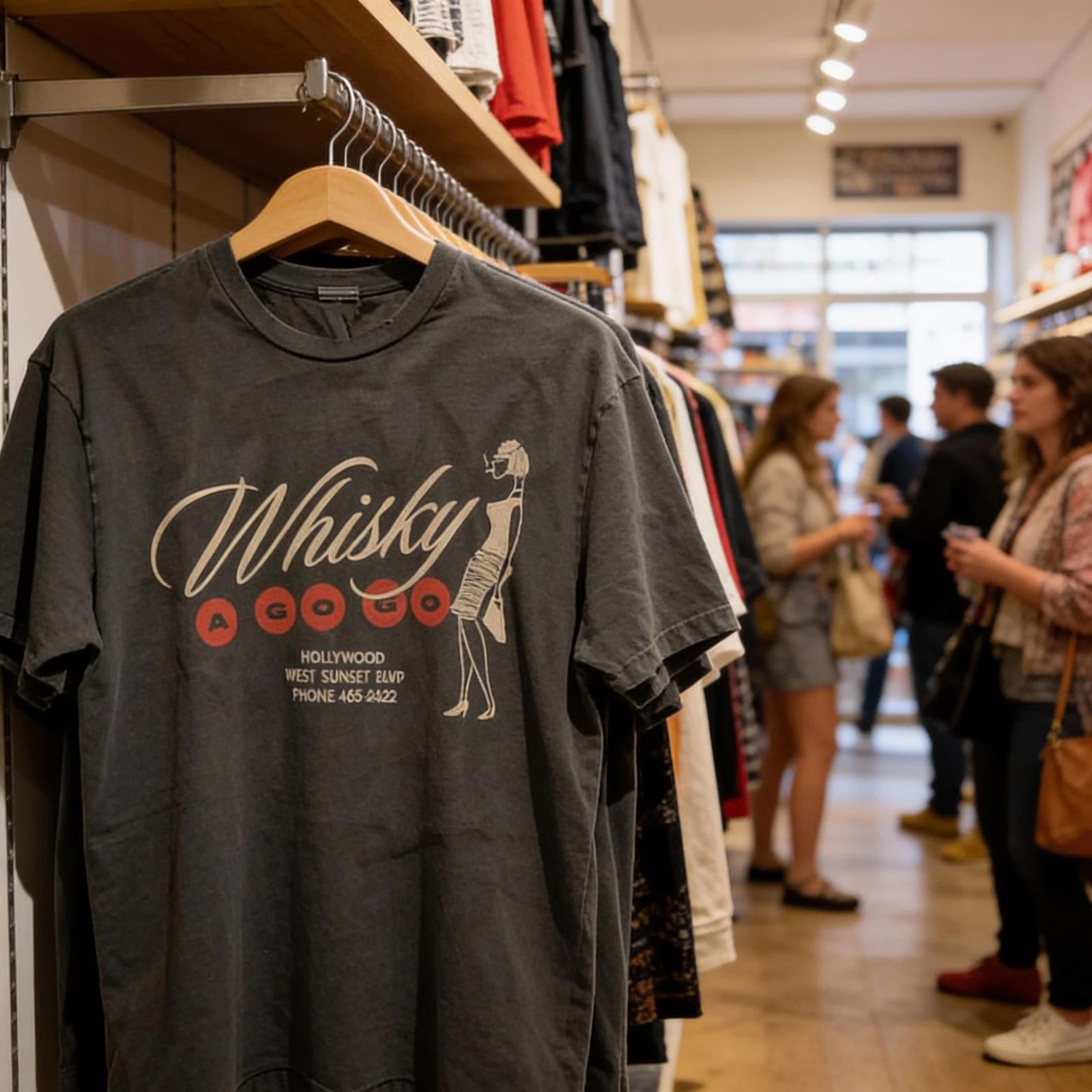 Whiskey A Go Go Black T-Shirt BLACK S-5XL Short Sleeve M