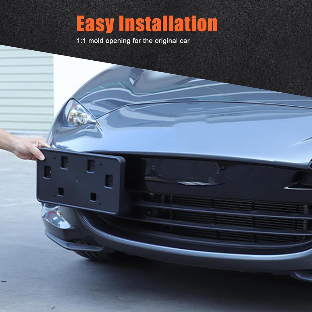 Držák registrační značky na přední nárazník pro Mazda MX-5 Miata 2023 2024 2025 2026, Montáž šroubováním, Bez nutnosti vrtání otvoru pro přemístění, Přední nárazník