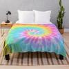 Tie Dye Colourful Flannel Throw Blanket Abstract Art Blanket Lightweight Super Soft for Bed Sofa Couch Decor for Kids Boys Girls