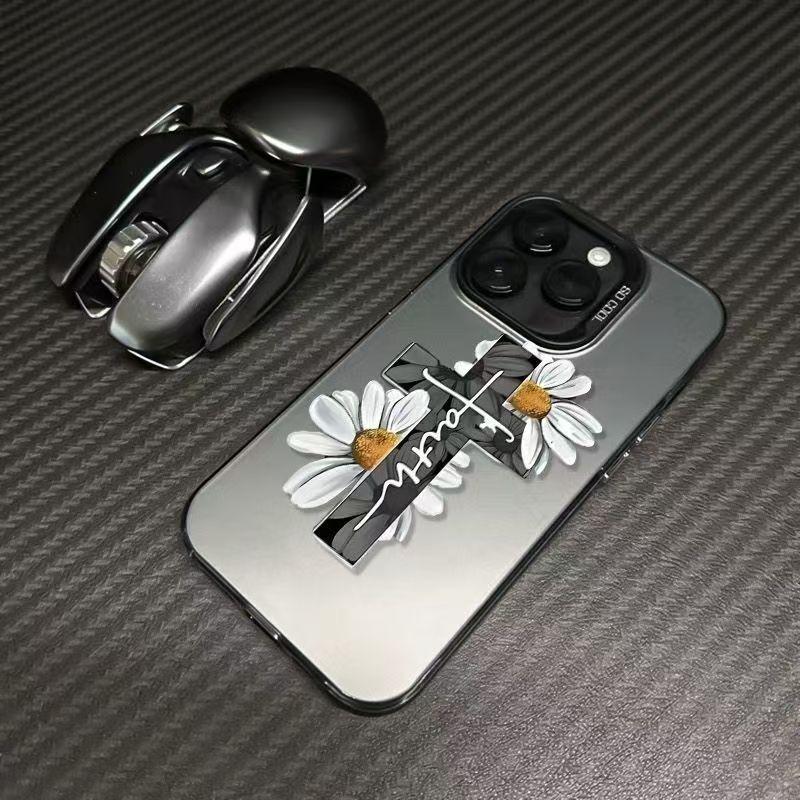 Chrysanthemum cross design suitable for Apple iPhone 17 Air and iPhone 16 Pro, new model 15, high-grade 14, drop-proof. iPhone 7