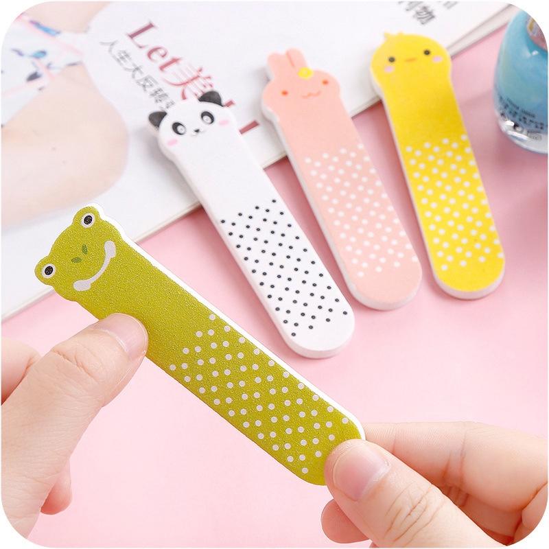 Cute Animals Mini Small Nail Buffer File Sandpaper Finger Tips Buffing File Manicure Salon Tools