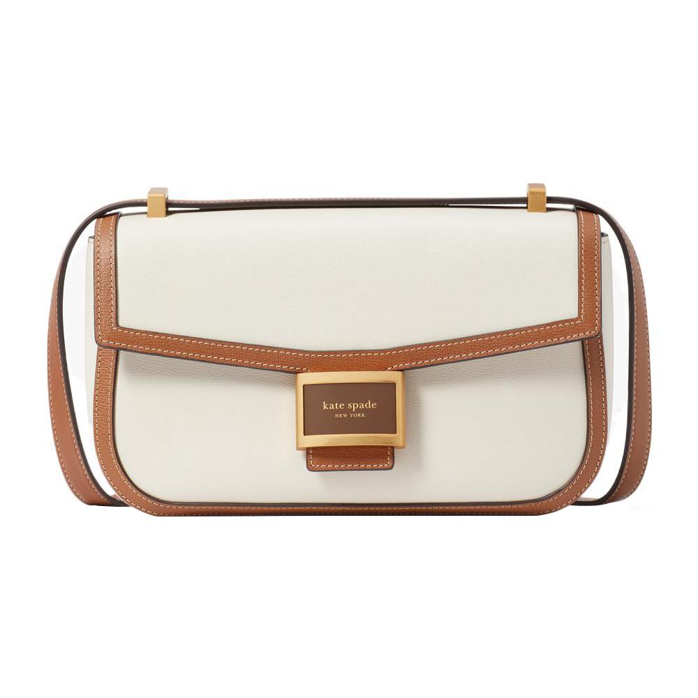 

New Kate Spade Cow Leather Crossbody Bag, Shoulder Bag Medium Women s White & Brown K8828-100 24.1*6.1*16.0CM