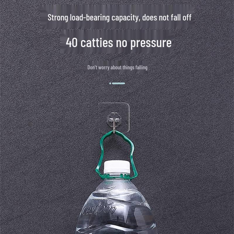 Traceless Strong Adhesive Transparent Wall Hook for Kitchen & Door.