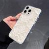 Transparent White Lace Print Phone Case For Xiaomi Redmi Note 14 Pro Plus 14 13 12S 12 11 10 Pro 14C 13C 4G 5G Soft Clear Cover