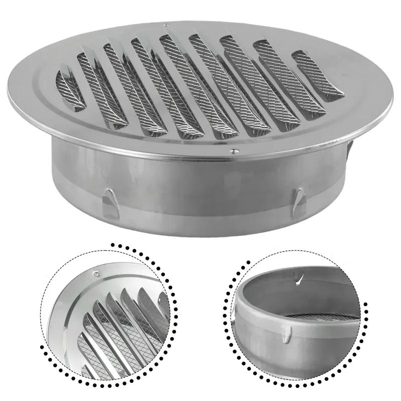 Griglia di Ventilazione Rotonda in Acciaio Inossidabile 70-300mm Strumento di Ventilazione per Condotti a Muro Esterno Copertura Antivento per Parete Esterna Ventilatore di Scarico