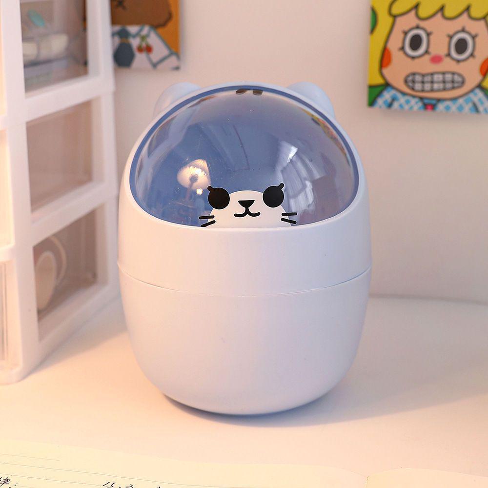 Girly Lidded Storage Box & Pen Holder Mini Desktop Trash Can