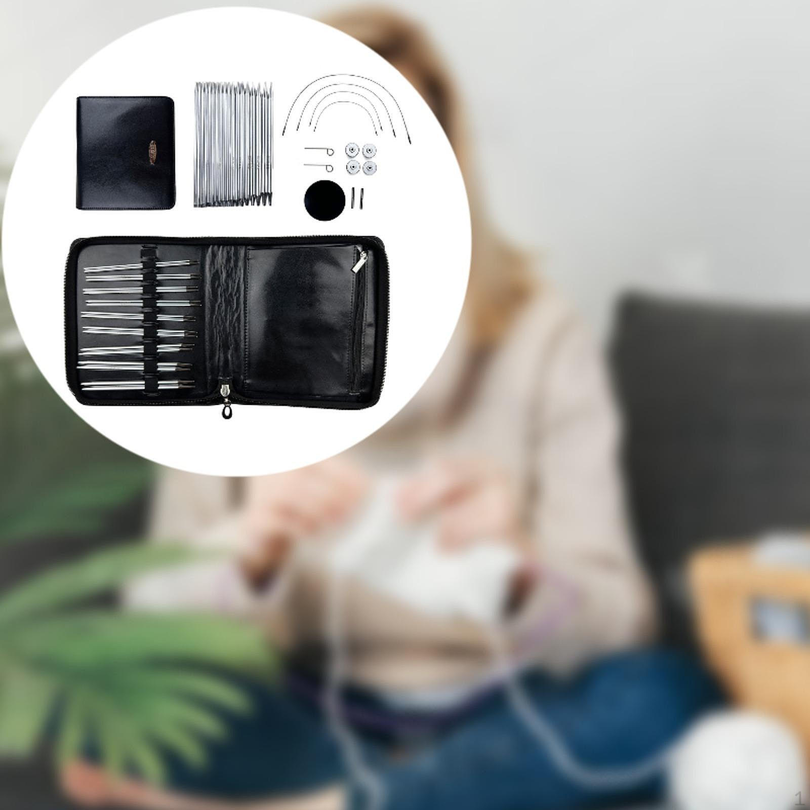 

Алюминиевые круговые спицы для вязания девочек, иглы для свитера и шарфа с сумкой для хранения, многофункциональные для