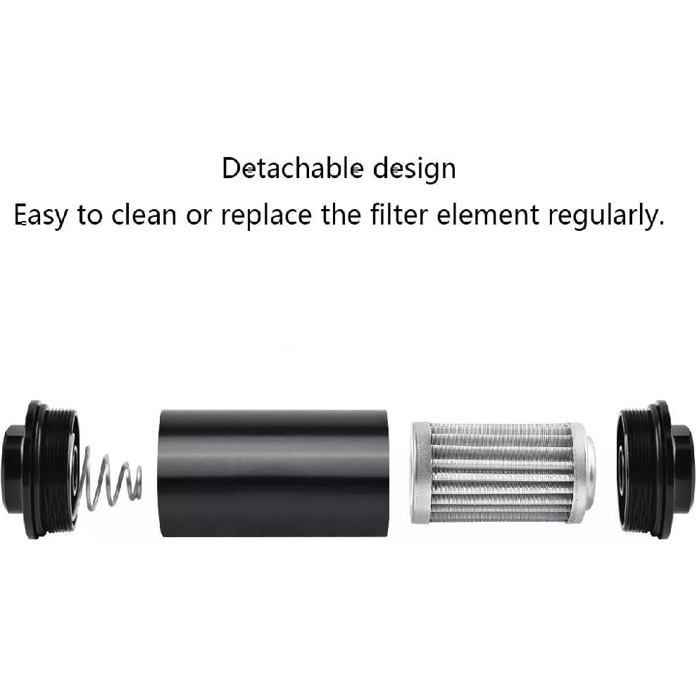 10 MICRON Inline Fuel Filter with 6AN 8AN 10AN Adapter&Bracket Clamp 50MM Universal Mount Bracket