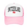 Sommer-Sonnenhüte Schweiz Gebogene Schrift mit Flagge Baseballkappe Hip-Hop-Hüte Sommer FeUnisex Unisex Jagd Camping Snapback-Kappe