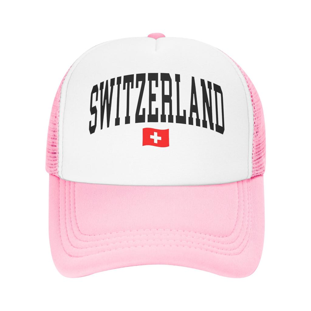Sommer-Sonnenhüte Schweiz Gebogene Schrift mit Flagge Baseballkappe Hip-Hop-Hüte Sommer FeUnisex Unisex Jagd Camping Snapback-Kappe