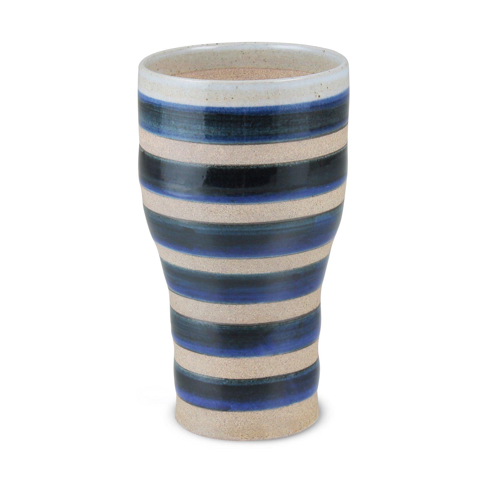 

Hasami ware tumbler Kipo beer cup with indigo 8cm x H 330cc / Double-walled line, approx. 14.2cm,
