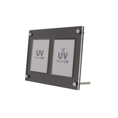 UV-Cut Shield PRO 2-Row Display Case for Trading Cards, Sun Protection, Screw-Down Clear Frame with Groove, Perfect for Storage, Exhibition, and Colle
