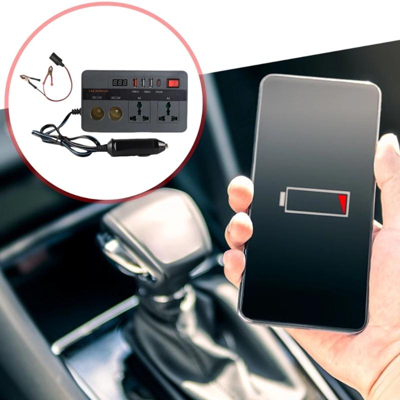 300W Vehicle Adapter 12V To 220V Power Inverter With