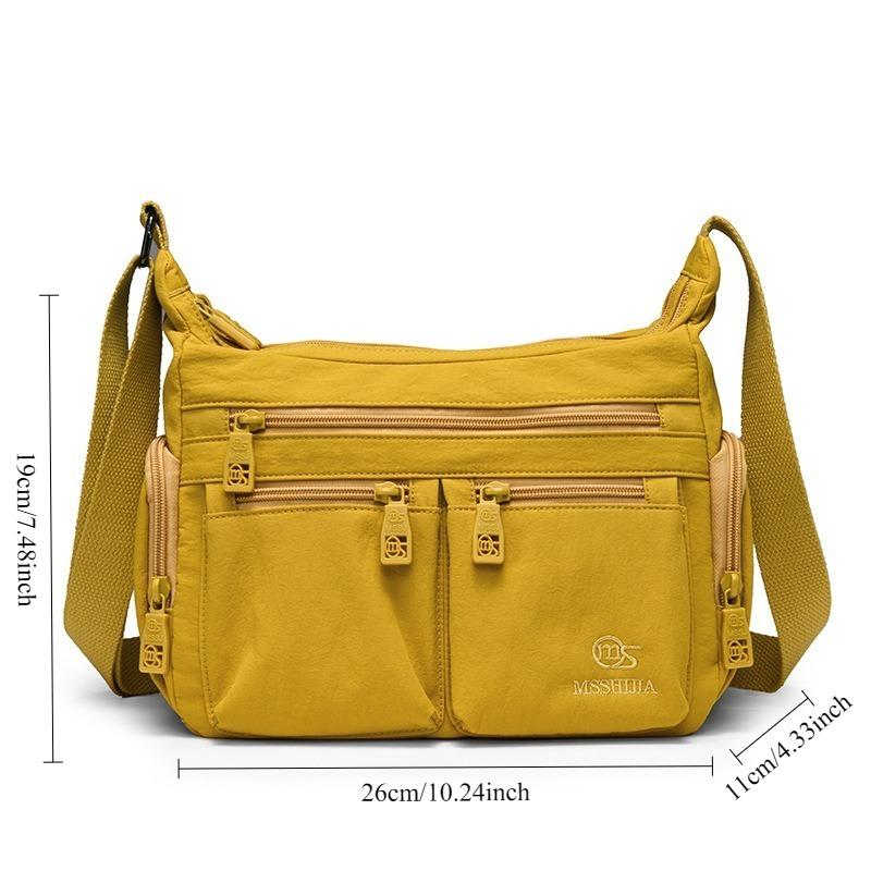 1pcs Women's Large Capacity Crossbody Bag Multi Pocket Casual Shoulder Bag Minimalist Multi Layer Nylon Travel Bag for Daily Use