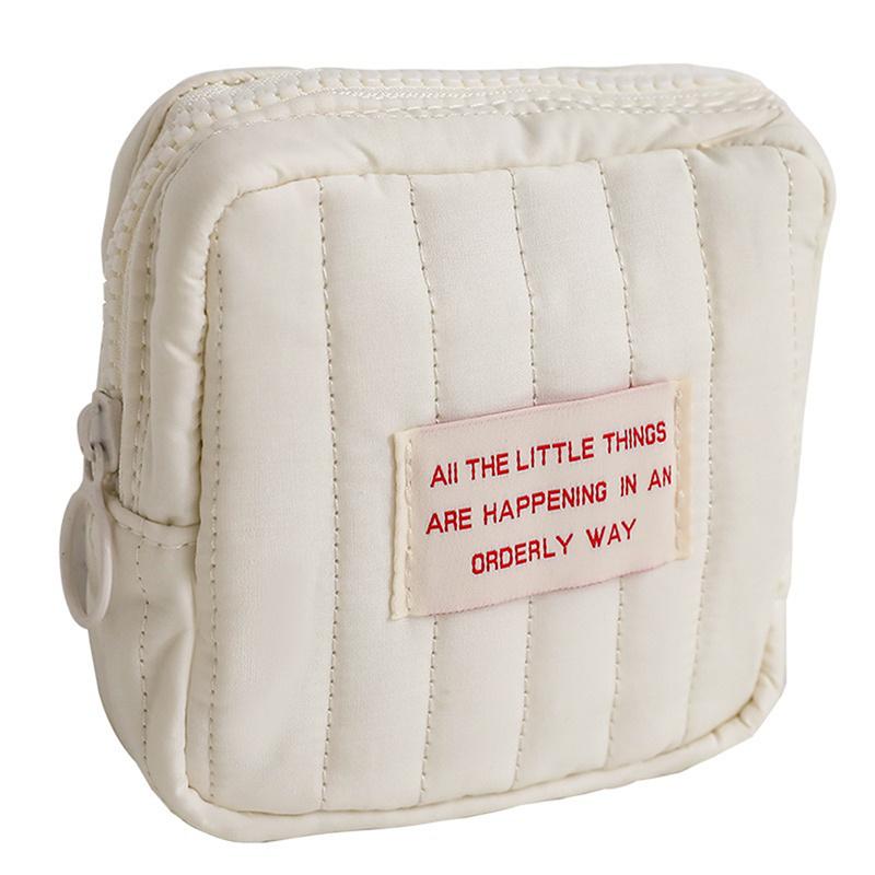2026 Portable Makeup Bag Korean Square Small Makeup Bag Student Small Earphones Zero Wallet Girl Portable Lipstick Storage Bags