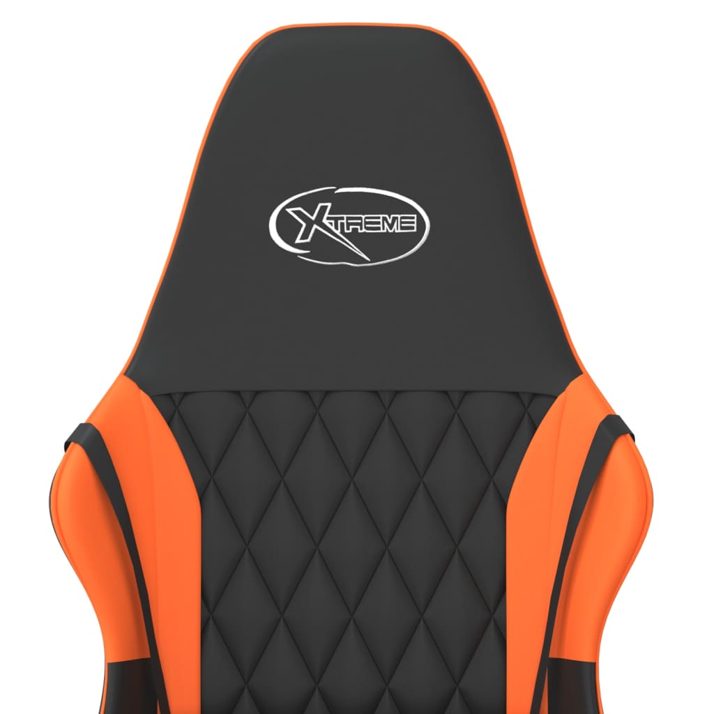 Gaming Chair Black and Orange Artificial Leather