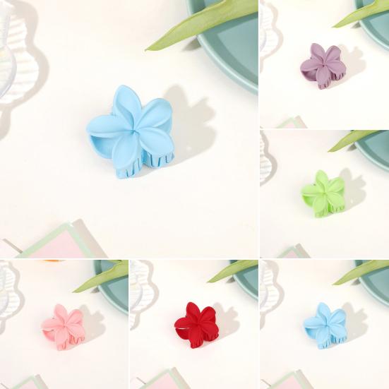 

2 шт., женские маленькие коготки для волос, матовая текстура, заколка для волос в форме цветка, противоскользящая заколка для волос, головные уборы, инструмент для укладки волос синий