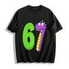 Kids Cute Dinosaur Number 67 Print Tee Casual Breathable Top Pure Cotton T-shirt
