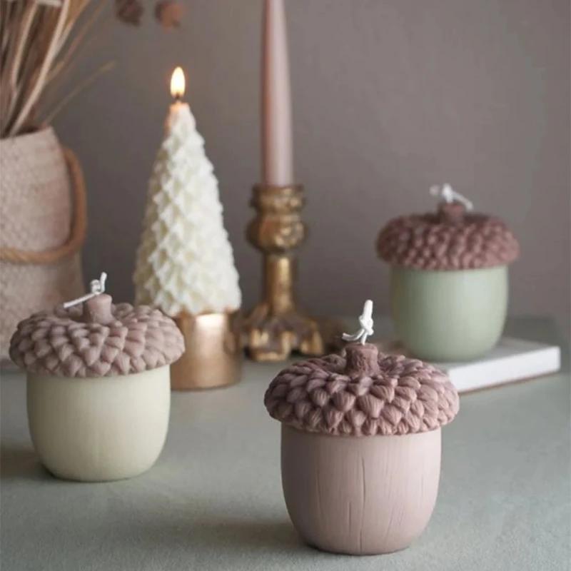 Top Quality Creative Pine Cone Aromatherapy Gypsum Candle Silicone Mold Handmade Plaster Candle Container Home Decoration Mould