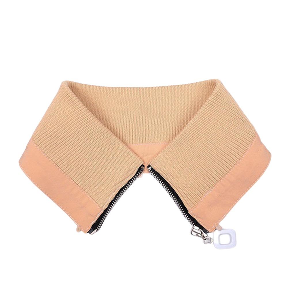 

Washable Down Jacket Fake Collar With Zipper Rib False Collar Adjust Clothes Lapel Top Neck Unisex бежевий
