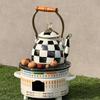 2.5 Quart Check Enamel Tea Kettle Vintage Enameled Teapot Stovetop For Water Coffee Tea Pot Home Kitchen Decor With Handle