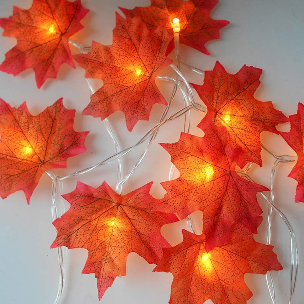 LED Maple Leaf String Lights: Halloween & Thanksgiving Outdoor Decoration