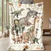 Pink Dinosaur Pattern Theme blanket Lightweight Warm Flannel Blanket Decorative Throw Blanket for Home Decoration