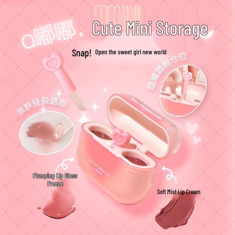 Gogotales Double-Ended Lip Gloss: Long-Lasting, Moisturizing Lip Mud & Mirror Water Light Lipstick