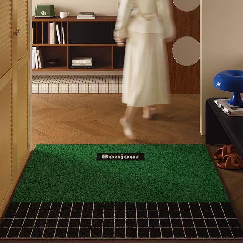 

Retro Geometric Color Block Door Mat - Easy-Clean, Non-Slip Mud Scraper 40*60 cm