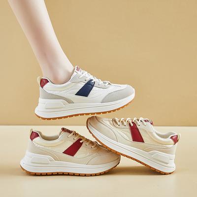 Women's Casual Chunky Platform Walking Shoes Non-Slip Lace-Up Lightweight Comfortable Running Shoes for Women Breathable Outdoor Sport Tennis Sneakers