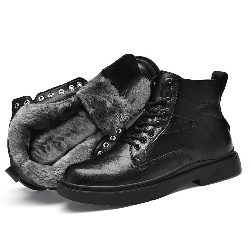 Men's Large Size High-Top Leather Winter Martin Boots for Outdoor Work