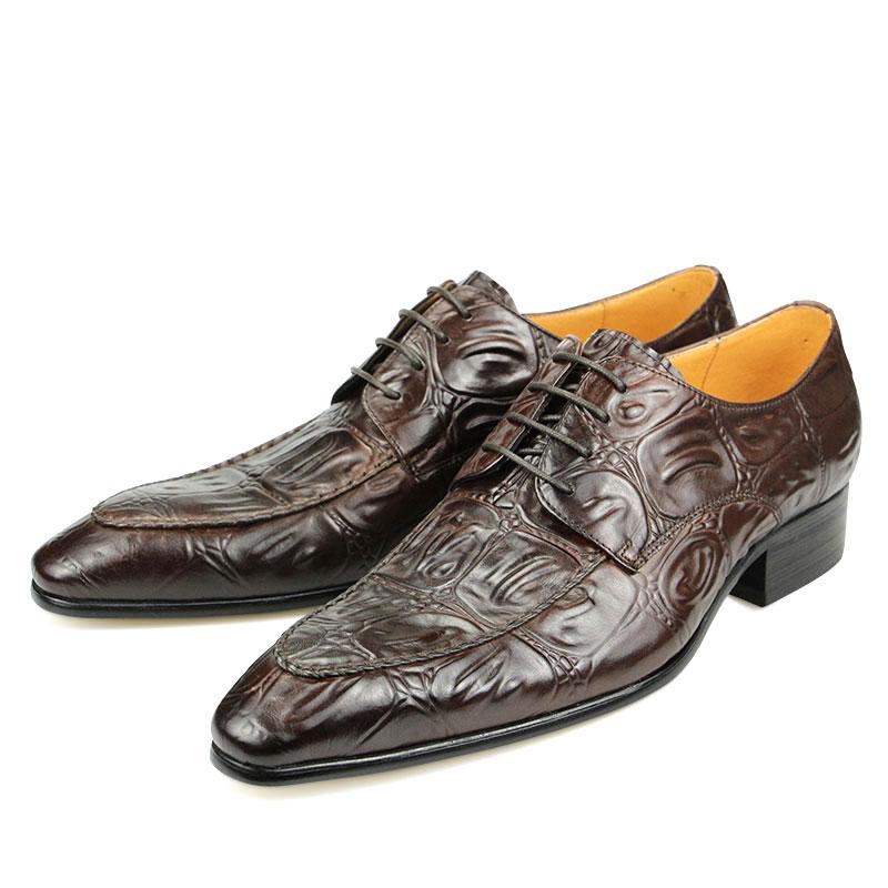 

Fashion Luxury Crocodile Pattern Formal Leather Shoes Office Fashion Modern Style Sapato Social Masculino Zapatilla Customized Service 50 шоколадный