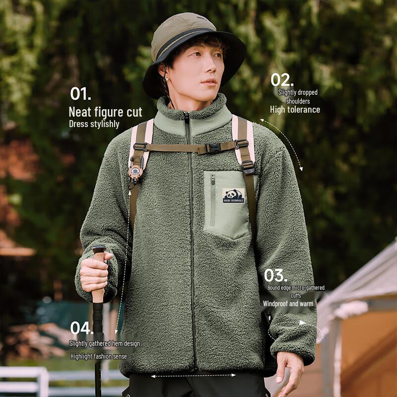 Mark Fairwhale Herren Amerikanische Retro Fleecegefütterte Stehkragenjacke