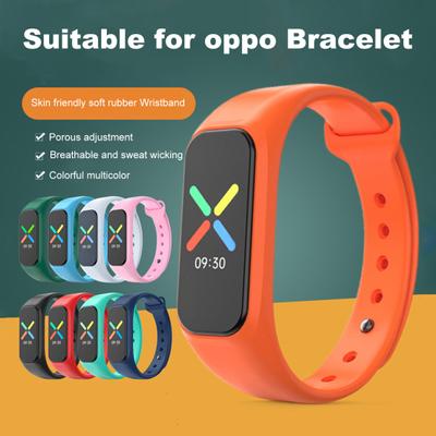 Wrist Strap Adjustable Breathable Full-covered Strap Accessories Silicone Sweat-proof Flexible Wristband for Smart Watch for OPPO Band