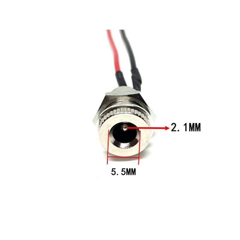 5PCS DC099 Wired 10cm 15cm 20cm DC Power Female 5.5 * 2.1 5.5*2.5mm DC Socket High Current All Metal Male Female