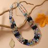 Fashion Colorful Artificial Crystal Collar Necklace Jewelry Geometric Beads Handmade Multilayer Collar Necklaces Jewelry Gift