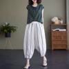 Literary and Art Retro Cotton and Hemp Pants Summer Leisure Women's High Waist Lantern Pants Large Size Nine Fen Haren Pants