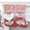 Cross-Border Christmas Decorations: Pink Plush Stocking and Children's Candy Gift Bag Pendant