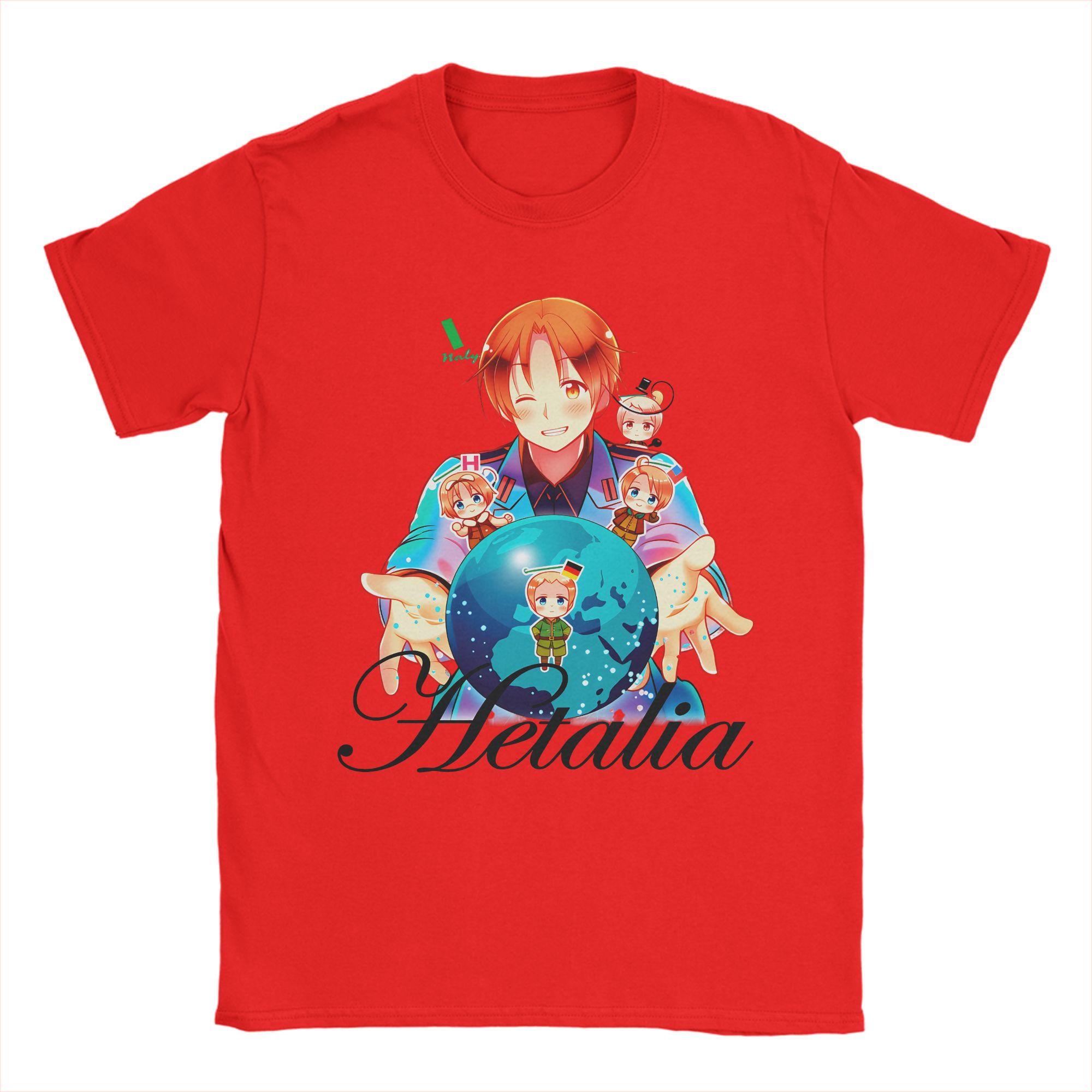 Hetalia Страны Оси Футболка Пляжная Модные Футболки Для Пары 100% Хлопок Круглый Вырез Оверсайз Футболки С Коротким Рукавом Уличный Стиль Футболка S