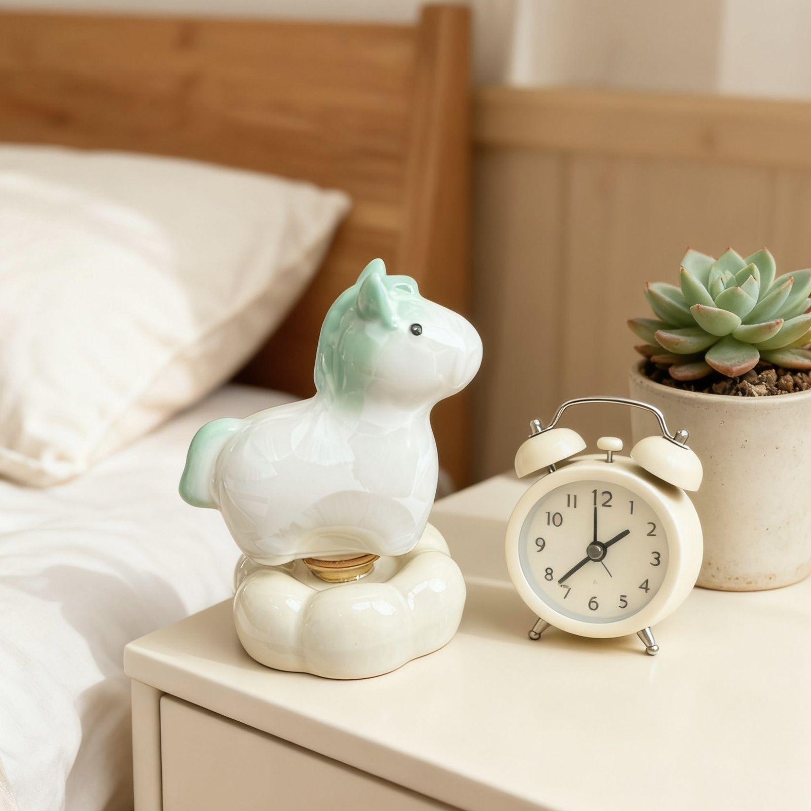 

Spinning Ponies Ornament Ceramic Cute Toy Tea Pets Desktop Adornment Attract Wealth Home Table Decor Handcrafted Handicraft Gift