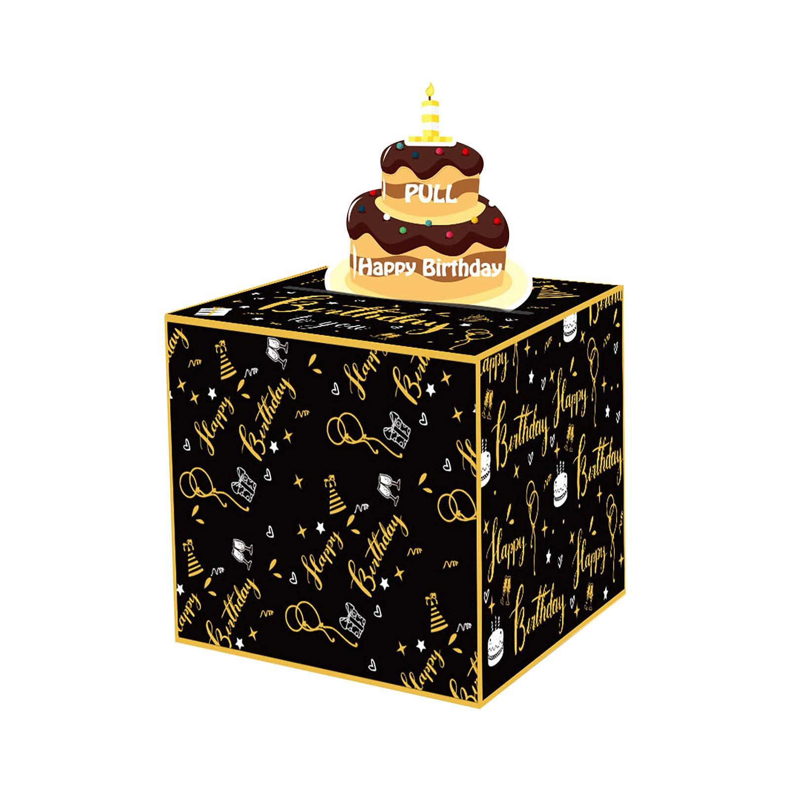 

Копилка на день рождения, подарочная коробка для денег, подарочная коробка для денег, подарок для денег, черный зажим для денег, набор для наличных и выдвижная карта, набор «сделай сам», подарочная коробка на день рождения One Size