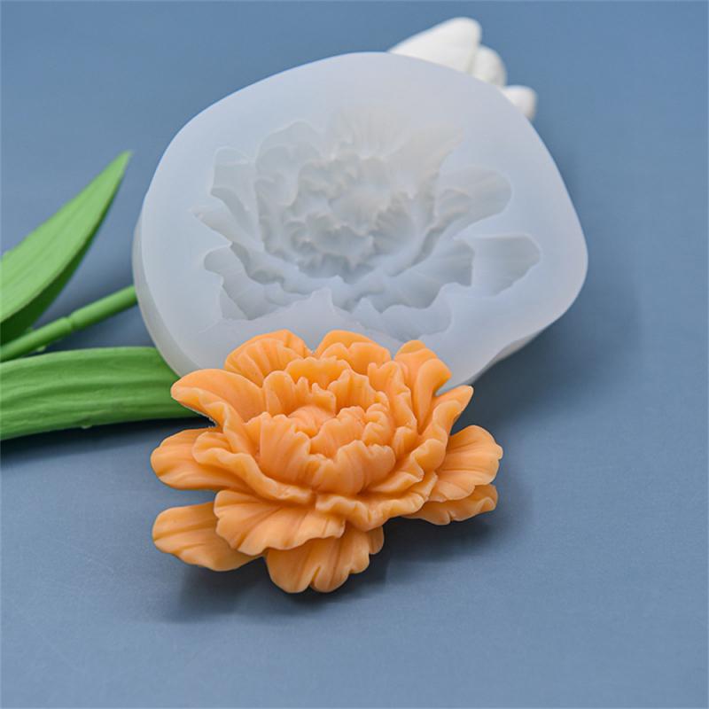 Large Peony Flower Silicone Mold Handmade 3D Aromatherapy Plaster Glue Mold Jewelry Candle Souvenir Mold
