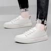 Men's Handmade Retro White Low-Top Board Shoes - Versatile Cowhide Casual Flats for Spring