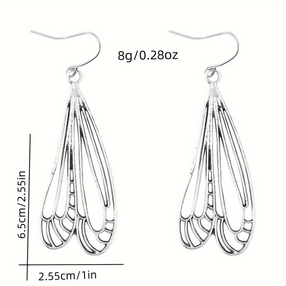 Einfache Wind Libellenflügel Hohl Ohrringe für Damen Legierung Silberbeschichtet Partner Freundin Geschenk Ohrringe Schmuck
