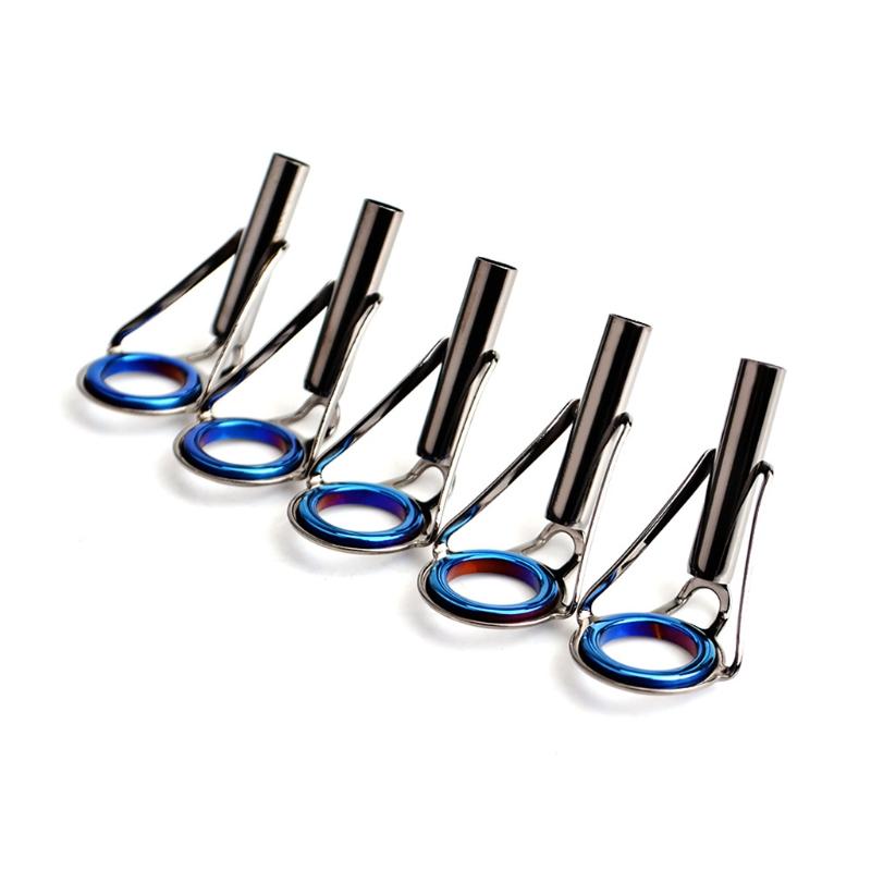 Spinning Bait Casting Fishing Rod Guides Integrated Stainless Steel Fishing Rod Eyes Ring Repair Kit 5Pcs